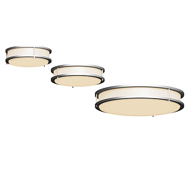 Minimalist White Ceiling Light with Nickel Finish 3D model image 1 