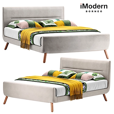 Borneo Bed: Spacious, Stylish, and Versatile 3D model image 1 