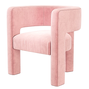 Sculpt Velvet Chair: Pink, Red, Gray, Pistachio | Crate and Barrel 3D model image 1 