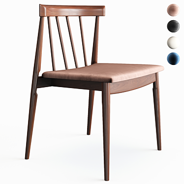 Daquan Slat Back Chair 3D model image 1 