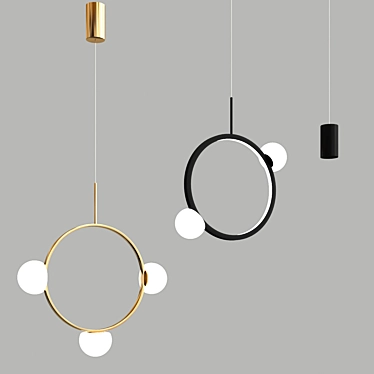 Glowing Circle Pendant Light 3D model image 1 