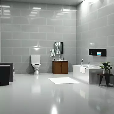 Sleek Bathroom Design: Modern & Stylish 3D model image 1 