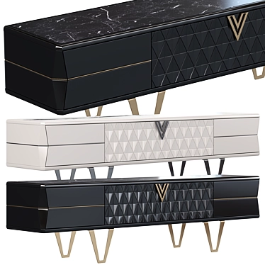 Modern Console Velar: MDF & Marble 3D model image 1 