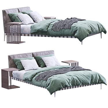 Luxurious Gregory Bed by Flexform 3D model image 1 