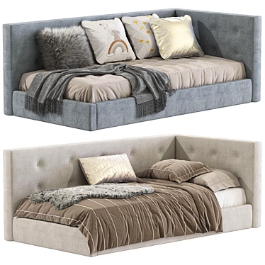 Cozy Corner Platform Bed 3D model image 1 