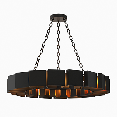 Elegant Mattone Round Chandelier 3D model image 1 