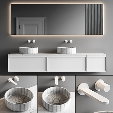 Antonio Lupi Bemade Double Wall-Mounted Vanity Set 3D model image 1 