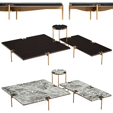 Elegant Turri Blues Coffee Table 3D model image 1 