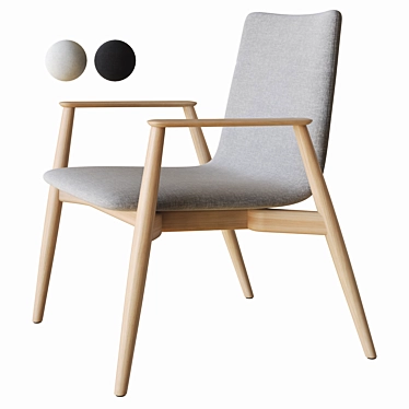 Modern Malmö Armchair: A Stunning 3D Model 3D model image 1 