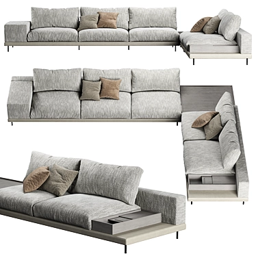 Space Sectional Sofaclub: Versatile Design and Customizable Color 3D model image 1 