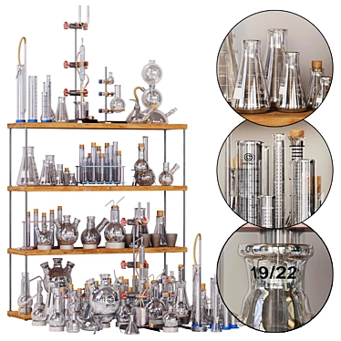 Chemistry Glassware Set: N3 Lab Chemical Dishes 3D model image 1 