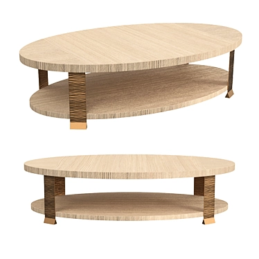 Elegant Geometric Wood Coffee Table 3D model image 1 