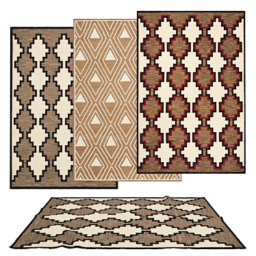 Versatile Set of 6 Rugs 3D model image 1 