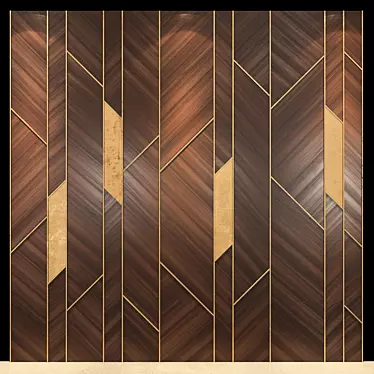 Elegant Wood Wall Panel 3D model image 1 