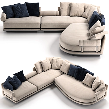 Noonu Sofa: Elegant & Modern Design 3D model image 1 