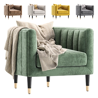 BRIDGE Armchair: Elegant Design for Cazarina Interiors 3D model image 1 