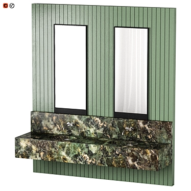 Contemporary Green Bathroom 3D model image 1 