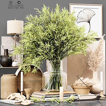 Elegant 3D Decor Set 3D model image 1 