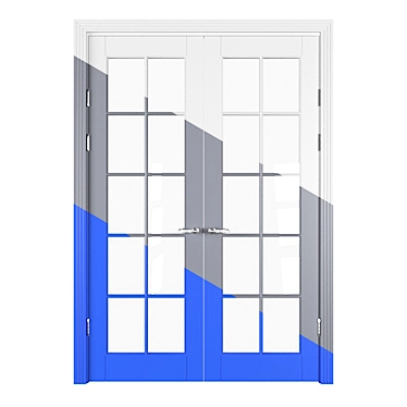 Modern Door Partition | White, Gray, Blue | 2360x1680 mm 3D model image 1 