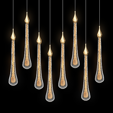 Elegant Golden Drop Pendant 3D model image 1 