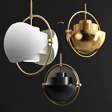 Brass Designer Pendant Lamp 3D model image 1 
