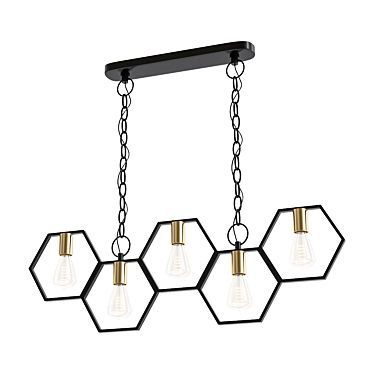 Industrial Black Pendant Light 3D model image 1 