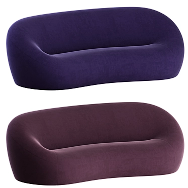 Modern Mid Sofa C: Pierre Paulin's Stylish Design 3D model image 1 