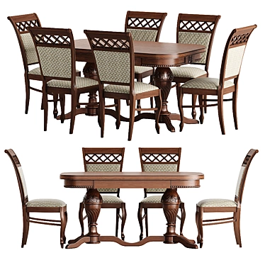 Classic Caesar 3 Dining Set 3D model image 1 