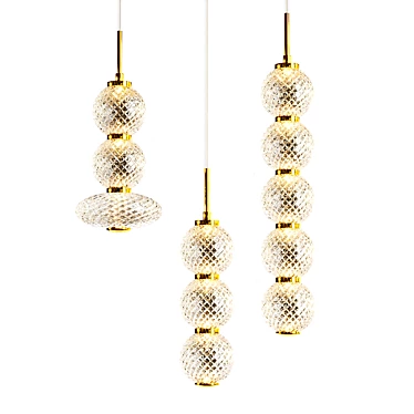 Elegant Glass Pendant Lamp 3D model image 1 