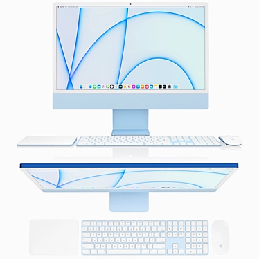Sleek Apple iMac 24-inch 2021: Ultimate Full Set 3D model image 1 