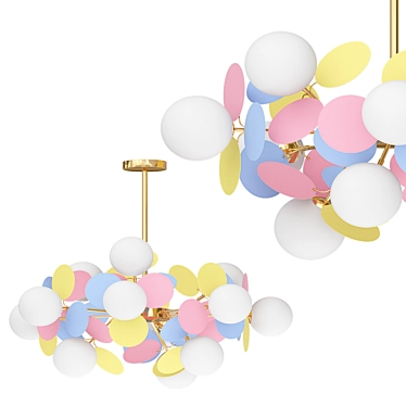 Modern Colored Decor Chandelier 3D model image 1 