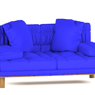 Modern Velvet Sofa - 3D Model 3D model image 1 