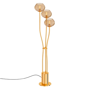 Sleek Brass Floor Lamp: FLEMING 3D model image 1 