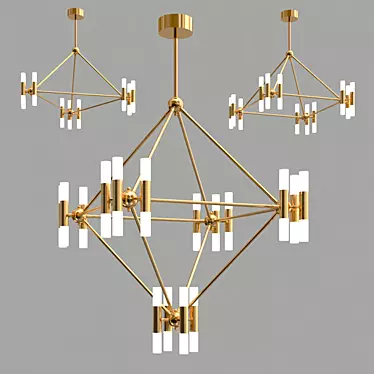 Sleek Molecular Chandeliers: GRAPHITE 3D model image 1 