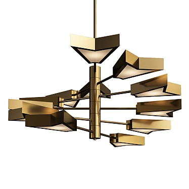 Vintage Brass Osiris Chandelier 3D model image 1 