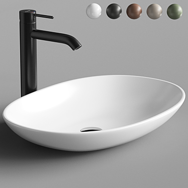 Stylish ArtCeram LFL001 Basin 3D model image 1 