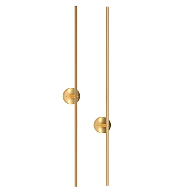 Modern Brass LED Wall Lamp 3D model image 1 