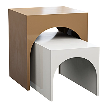 Arch Table: Minimalist Metal Design 3D model image 1 