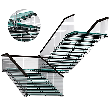 Sleek Staircase Design with VRay 3D model image 1 