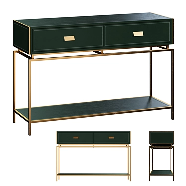 Title: Arabel Gold Console with Drawers 3D model image 1 