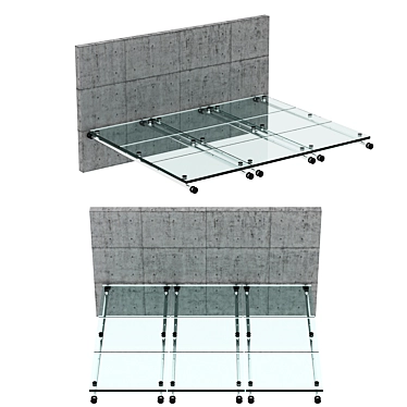 Modern Glass Canopy Design 3D model image 1 