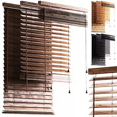 Natural Wood Horizontal Blinds 3D model image 1 