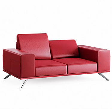 Modern 2 Seater Sofa: Customizable & Realistic 3D model image 1 