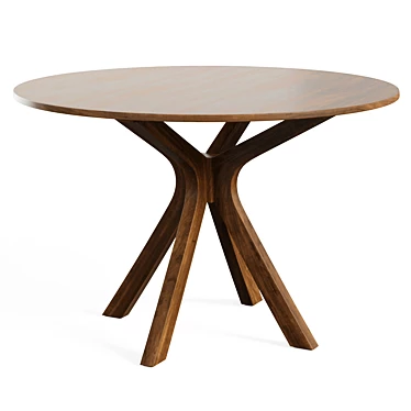 Sleek Espresso Dining Table 3D model image 1 