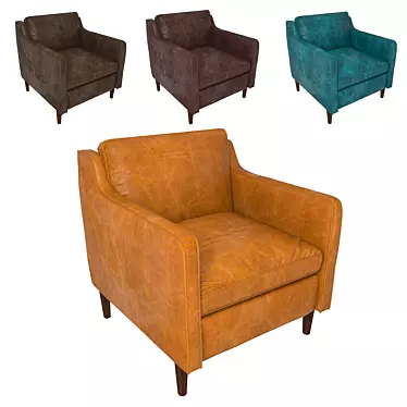 Elegant Hamilton Leather Chair 3D model image 1 
