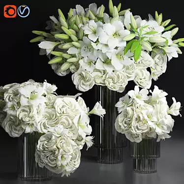 Elegant Glass Vase Collection 3D model image 1 