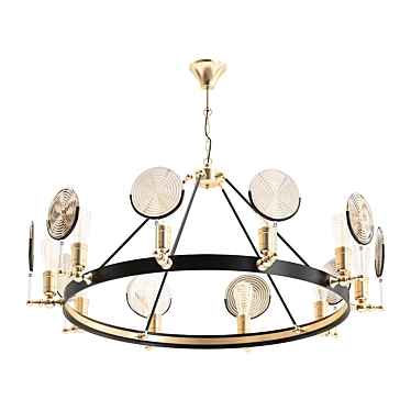 Vintage Industrial Chandelier: GASLIGHT 3D model image 1 