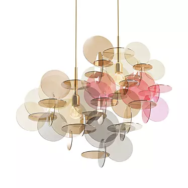 Fonnesberg Chandelier: Elegant Plexi & Brass 3D model image 1 