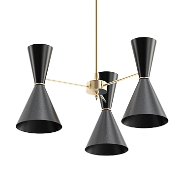 Modern Black Chandelier - CAIRO 3D model image 1 