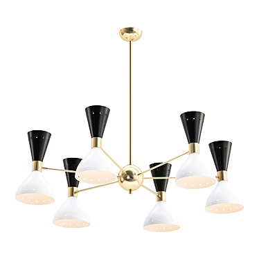 Modern Brass Sputnik Lights 3D model image 1 